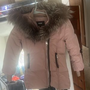 Pink Mackage fur hooded coat